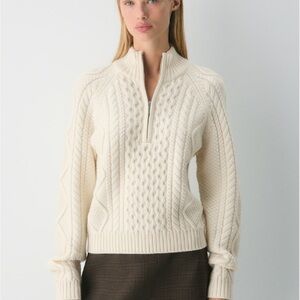 Aritzia heritage knit merino 1/4 zip sweater